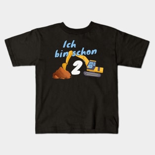 Kinder 2. Gaburtstag Bagger Geburtstagsgeschenk Kids T-Shirt